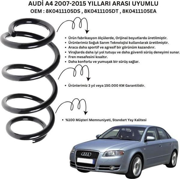 2007-2015 Audi A4 İçin Standart Yay ST102003F - 2 Adet Ön Helezon Yay Takımı - Image 1