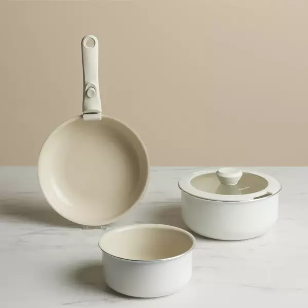 Karaca x Refika Swiss Crystal Almond Cream Easy Clip 5 Parça Tencere Seti - Image 1