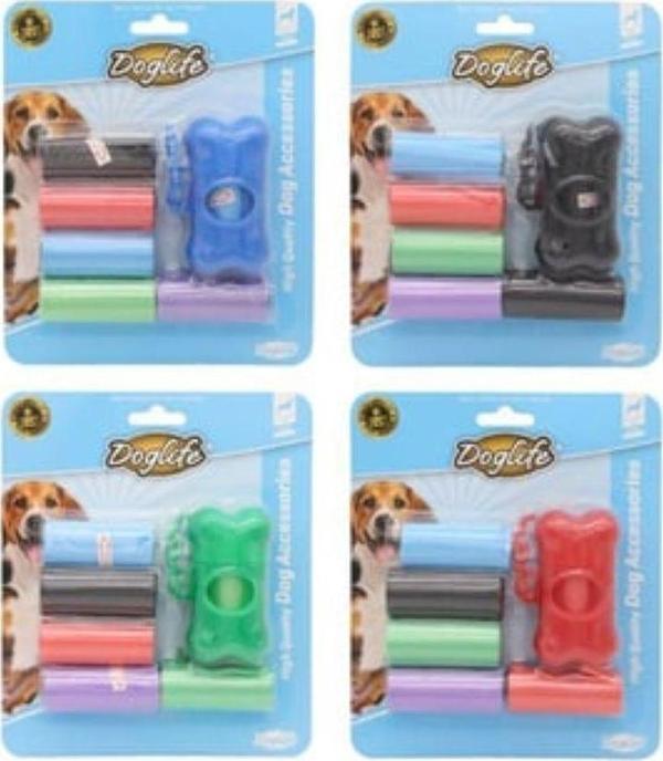 6 Rulo Köpek Kaka Toplama Poşeti ve Renkli Rezerv Kutusu - Image 1