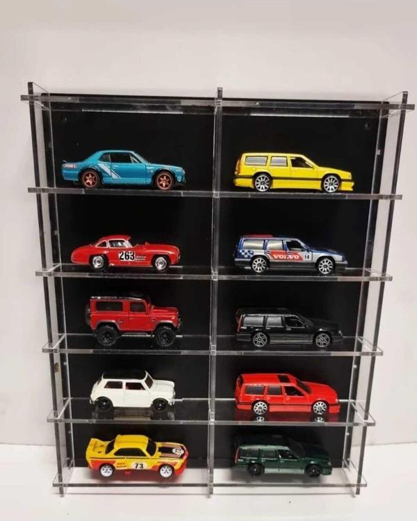 Hot Wheels 10 Araçlık Pleksi Araba Rafı 1.64 Ölçek - Image 1