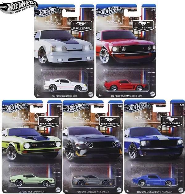 Hot Wheels Silver Series Mustang 60.Years & Yıl  5'Li Uzun Kart Set - Image 1