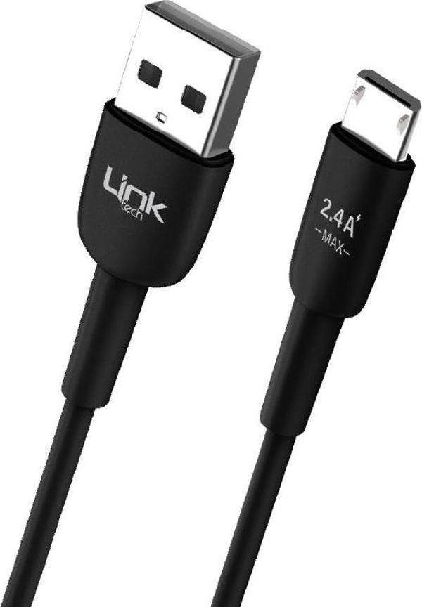 LinkTech K600 Premium Micro USB Data/Şarj Kablosu 2.4A 1mt Siyah - Image 1