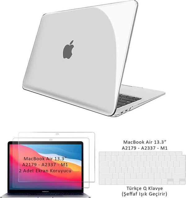 Apple Macbook Air 13 M1 Çip A2337 A2137 Tam Alt Üst Kılıf Klavye Kılıfı Ekran Koruyucu Film 13.3” - Image 1