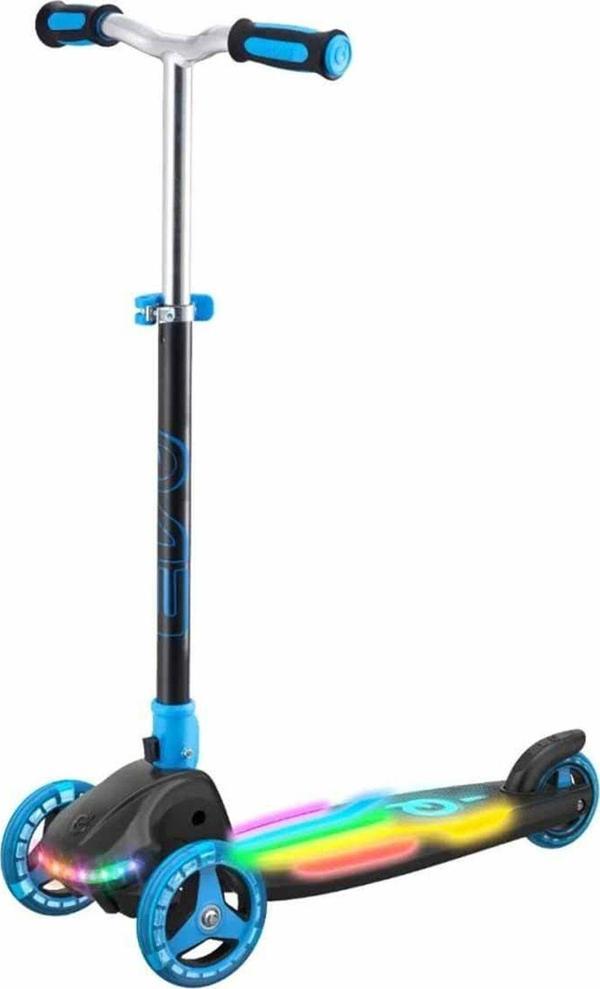3 Tekerlekli Katlanabilir Rainbow Blast Işıklı Mavi Scooter ile Her Yolculuk Bir Renk Şöleni! - Image 1