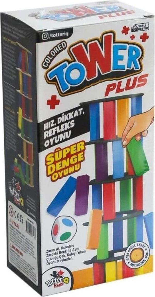 Çocuk 7317 Renkli Plus Tower Süper Denge Oyunu 54 Adet -Totteriq - Image 1