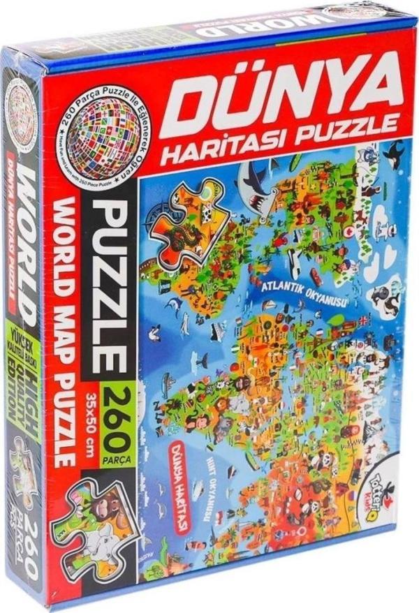 Çocuk 7375 Dünya Kültür Haritası Puzzle -Totteriq - Image 1