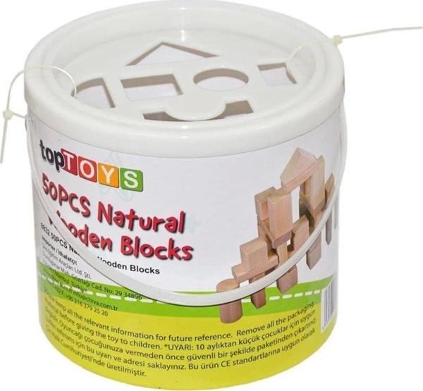 Çocuk CS-8832 Natural Ahşap Blok Seti 50 Parça -Chiva - Image 1
