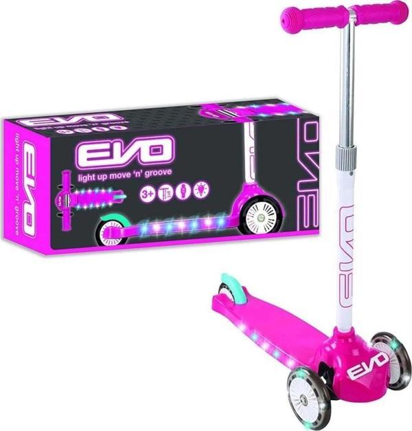 Çocuk Evo Işıklı Move N Groove Pembe Üç Tekerlekli Scooter - Image 1