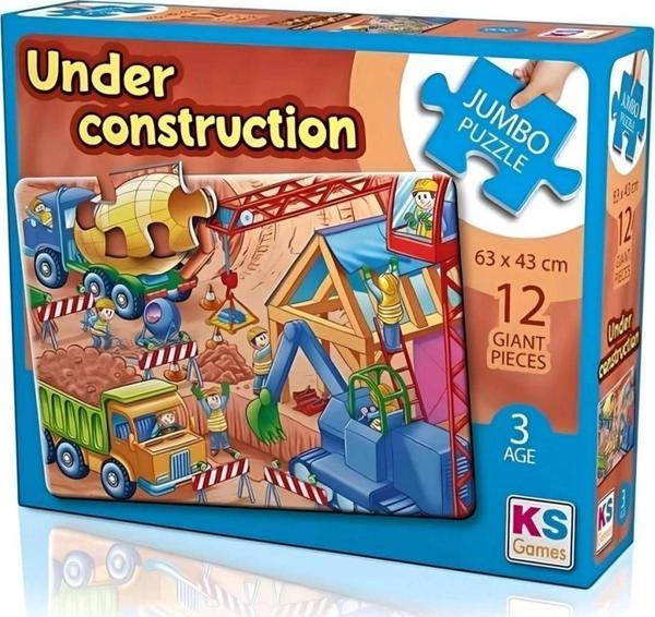 Çocuk KS Games Under Construction Jumbo 12 Parça Puzzle - Image 1