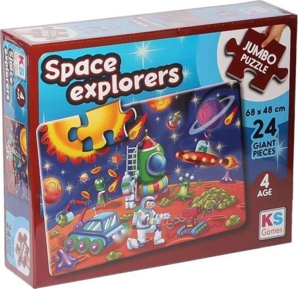Çocuk JP 31011 Space Explorers Jumbo Puzzle 24 Parça -KSPuzzle - Image 1