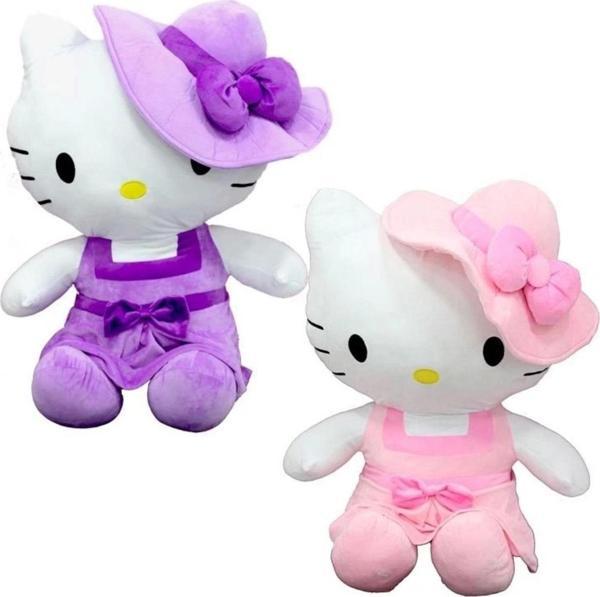 Çocuk Peluş Hello Kitty Elbiseli Şapkalı 36 cm - Image 1