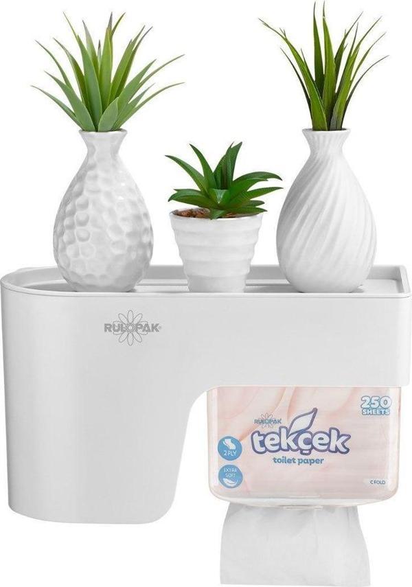 Rulopak Multitask Tek Çek Tuvalet Kağıdı Dispenseri Beyaz - Image 1