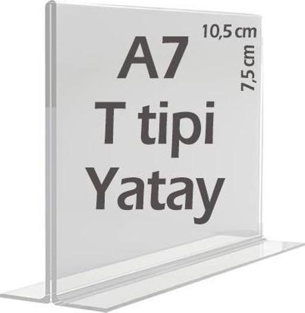 A7 T-Tipi Yatay Şeffaf   Föylük Menü Broşür Etiket Fotoğraflık Albüm Stand Sehpa - Image 1