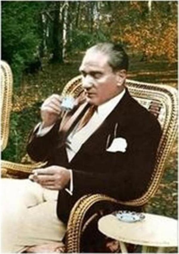 Canvas Atatürk Kahve Keyfi Sayılarla Boyama Seti  Kasnaklı 50 x 65 cm - Image 1