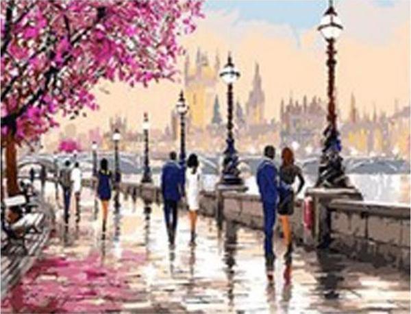 Canvas Aşıklar Yolu Sayılarla Boyama Seti  Kasnaklı 70 x 90 cm - Image 1