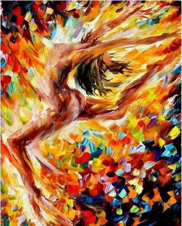 Canvas Gizemli Dans Sayılarla Boyama Seti  Kasnaklı 100 x 140 cm - Image 1
