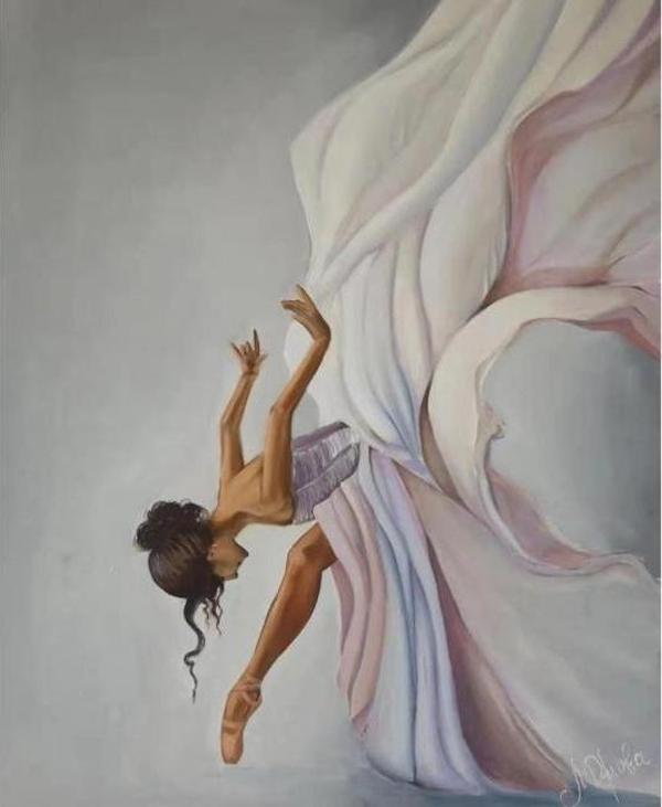 Canvas Beyaz Kuğu Balerin Sayılarla Boyama Seti  Kasnaklı 100 x 140 cm - Image 1