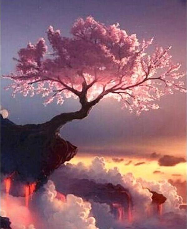 Canvas Baharın Gelişi Sayılarla Boyama Seti  Kasnaklı 40 x 50 cm - Image 1