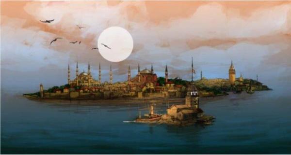 Canvas Bir İstanbul Masalı Sayılarla Boyama Seti  Kasnaklı 60 x 75 cm - Image 1