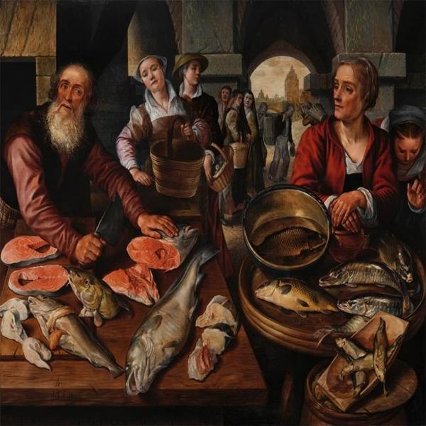 Canvas Balık Pazarı Sayılarla Boyama Seti  Kasnaklı 90 x 110 cm - Image 1