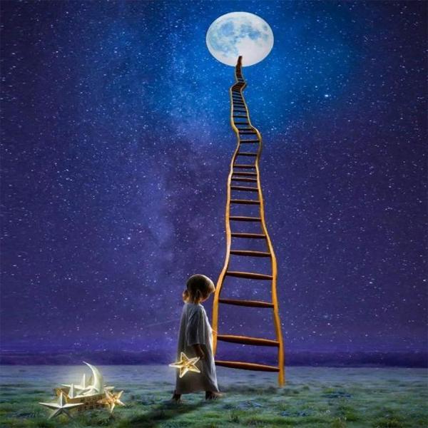 Canvas Aya Yolculuk Sayılarla Boyama Seti  Kasnaklı 60 x 75 cm - Image 1