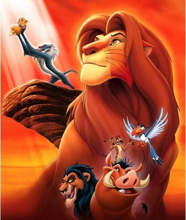 Canvas Aslan Kral Çizgi Film Sayılarla Boyama Seti  Kasnaklı 70 x 90 cm - Image 1