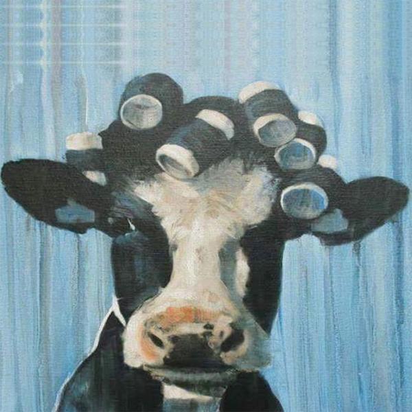 Canvas Bigudili İnek Sayılarla Boyama Seti  Kasnaklı 40 x 50 cm - Image 1