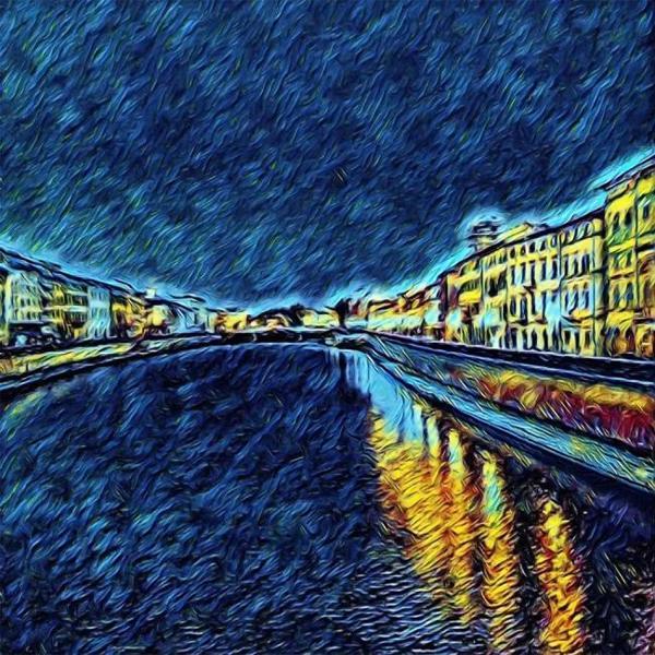 Canvas Mavi Nehir Sayılarla Boyama Seti  Kasnaklı 40 x 50 cm - Image 1