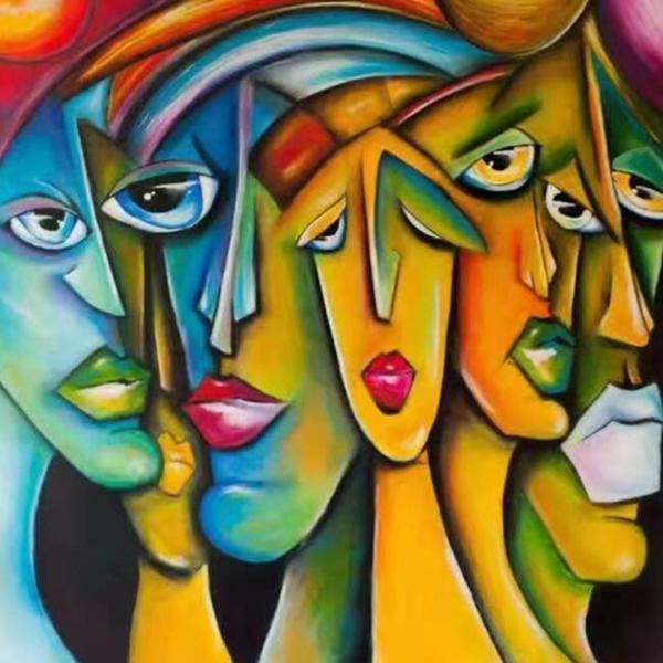 Canvas Meşhur İnsanlar Sayılarla Boyama Seti  Kasnaklı 90 x 110 cm - Image 1