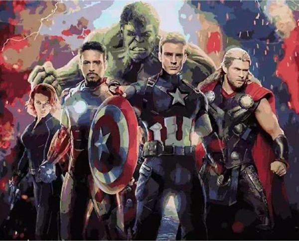 Canvas Marvel Sayılarla Boyama Seti  Kasnaklı 40 x 50 cm - Image 1