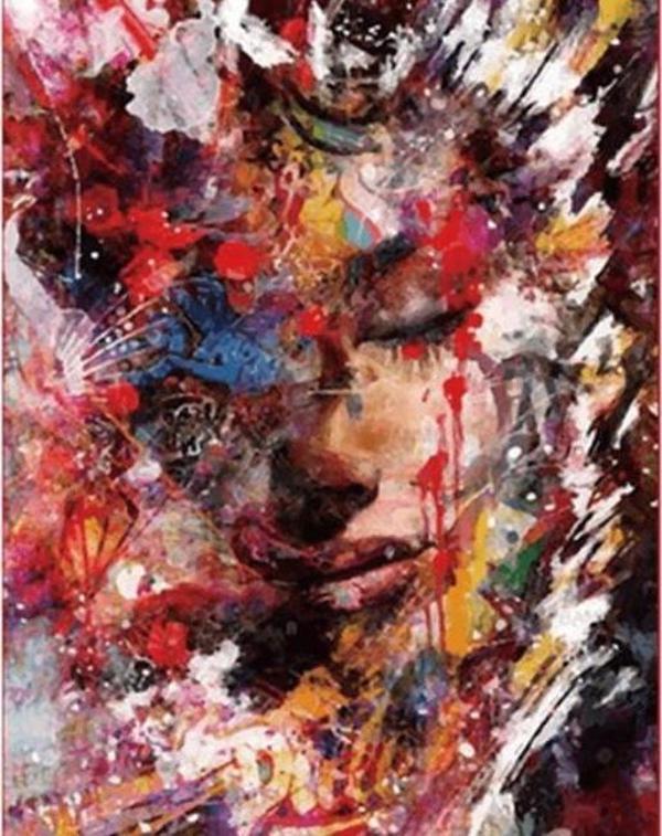 Canvas Renk Kraliçesi Sayılarla Boyama Seti  Kasnaklı 50 x 65 cm - Image 1