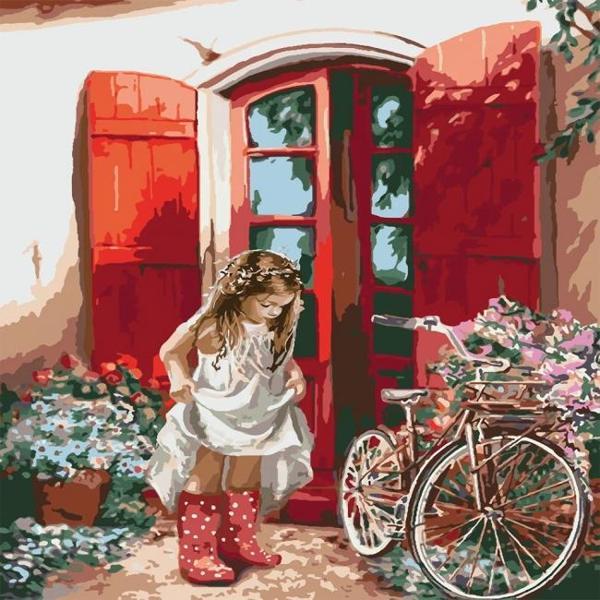 Canvas Güzel Kızın Hikayesi Sayılarla Boyama Seti  Kasnaklı 70 x 90 cm - Image 1