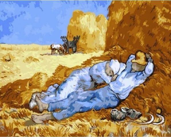 Canvas Öğle Uykusu Sayılarla Boyama Seti  Kasnaklı 50 x 65 cm - Image 1