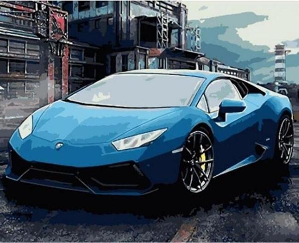 Canvas Mavinin Duruşu Sayılarla Boyama  Seti  Kasnaklı 70 x 90 cm - Image 1