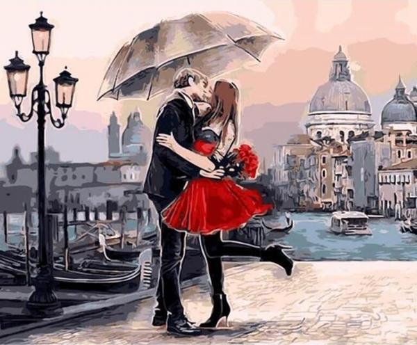 Canvas İlanı Aşk Sayılarla Boyama Seti  Kasnaklı 50 x 65 cm - Image 1