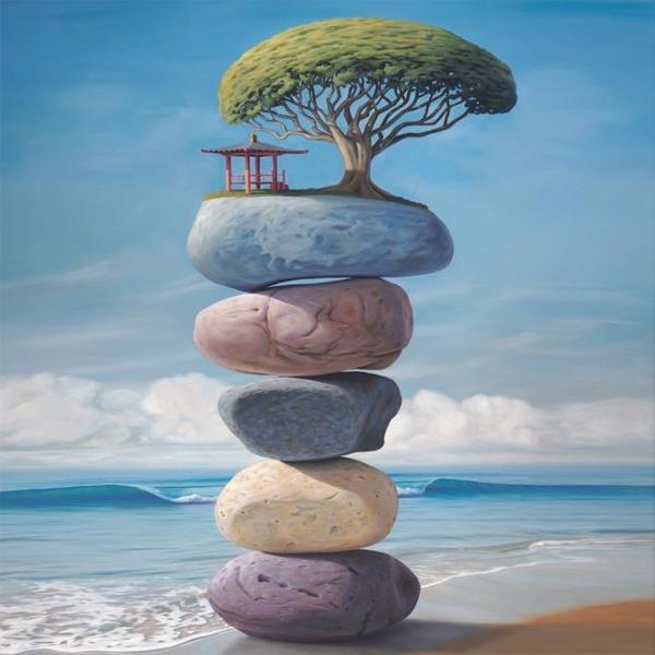Canvas Huzurlu Yaşamak Sayılarla Boyama Seti  Kasnaklı 50 x 65 cm - Image 1