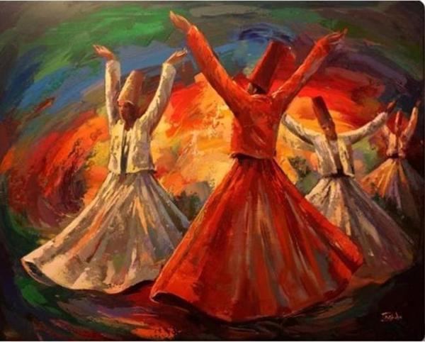 Canvas Mevleviler Sayılarla Boyama Seti   Kasnaklı 40 x 50 cm - Image 1