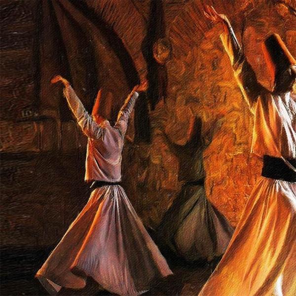 Canvas Öz e Yolculuk Mevlana 2 Sayılarla Boyama Seti  Kasnaklı 50 x 65 cm - Image 1