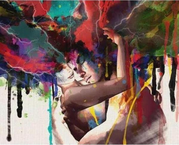 Canvas Renkli Anlar Sayılarla Boyama Seti  Kasnaklı 50 x 65 cm - Image 1