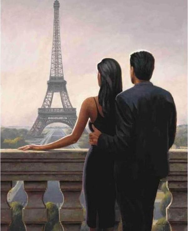 Canvas Paristeki Çift Sayılarla Boyama Seti  Kasnaklı 60 x 75 cm - Image 1