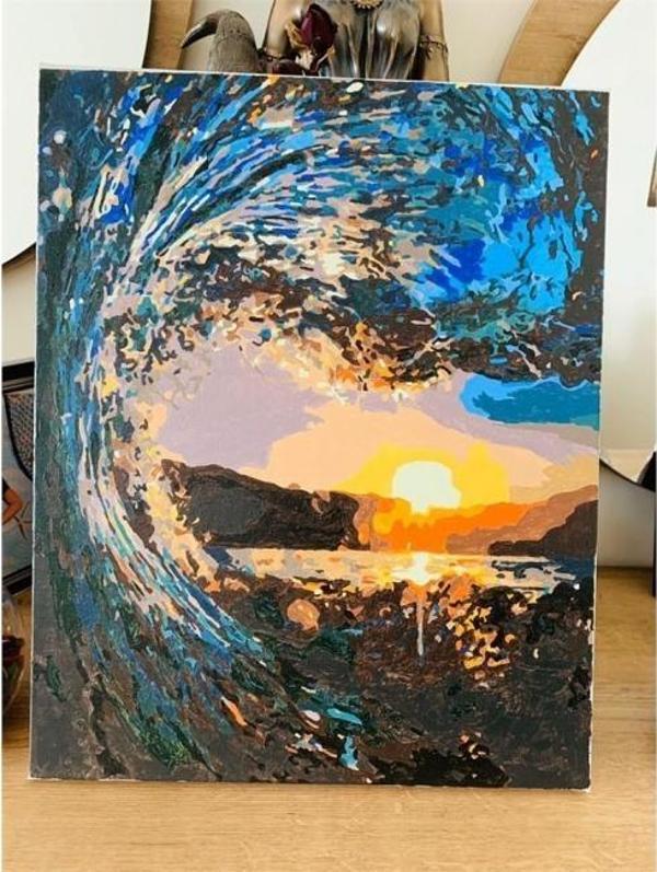 Canvas Rio De Jenario Dalgasi Sayılarla Boyama Seti  Kasnaklı 100 x 140 cm - Image 1