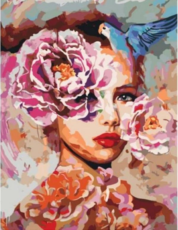 Canvas Masal Güzeli Sayılarla Boyama Seti  Kasnaklı 60 x 75 cm - Image 1