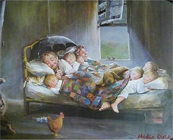 Canvas Mutluluğun Resmi Sayılarla Boyama Seti  Kasnaklı 50 x 65 cm - Image 1