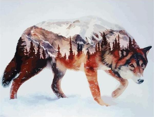 Canvas Kurt Sayılarla Boyama Seti  Kasnaklı 100 x 140 cm - Image 1