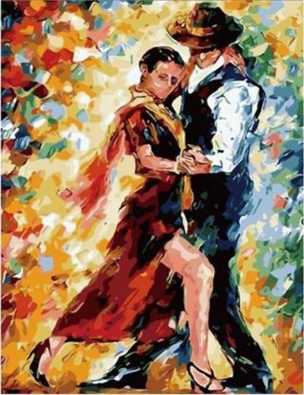 Canvas Tango Aşkı Sayılarla Boyama Seti  Kasnaklı 100 x 140 cm - Image 1