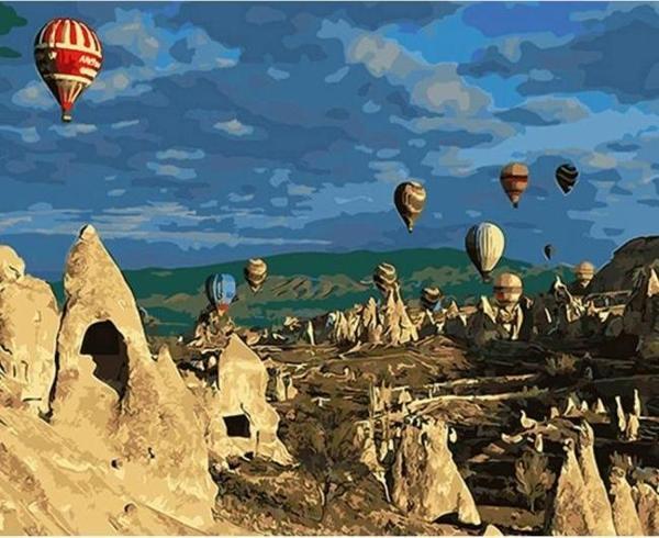 Canvas Peri Bacaları ve Balon Sayılarla Boyama Seti  Kasnaklı 40 x 50 cm - Image 1