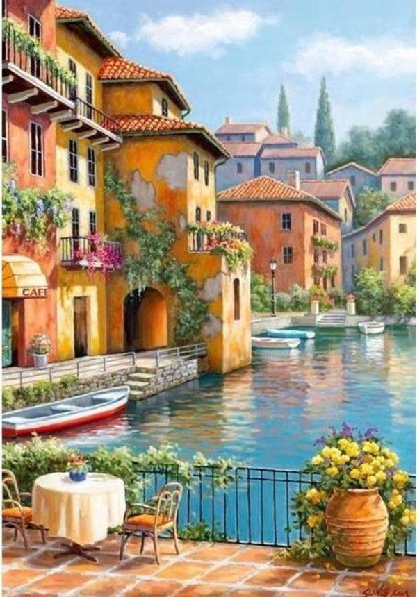 Canvas Şirin Kasaba 2 Sayılarla Boyama Seti  Kasnaklı 70 x 90 cm - Image 1