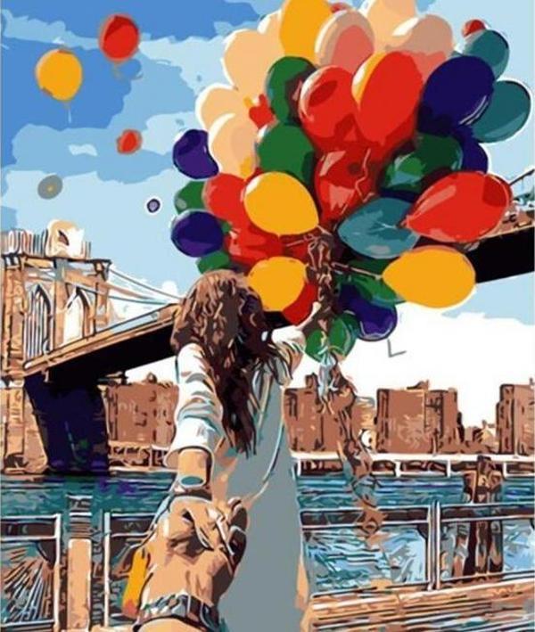 Canvas Romantik Süpriz Sayılarla Boyama Seti  Kasnaklı 60 x 75 cm - Image 1