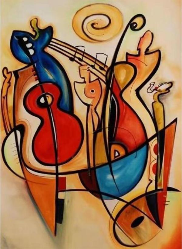 Canvas Ruh ve Müzik Sayılarla Boyama Seti  Kasnaklı 100 x 140 cm - Image 1