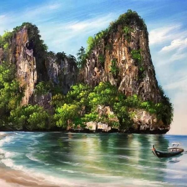 Canvas Rüya Gibi Sayılarla Boyama Seti  Kasnaklı 50 x 65 cm - Image 1